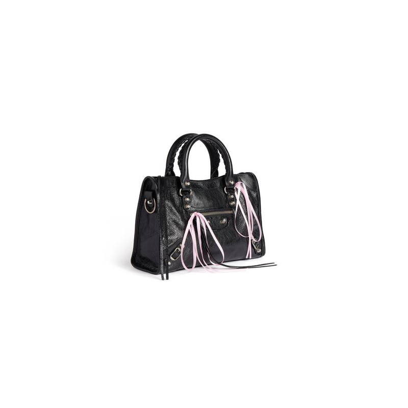 BALENCIAGA Women's Le City Bag Small in Black/petal Pink outlook