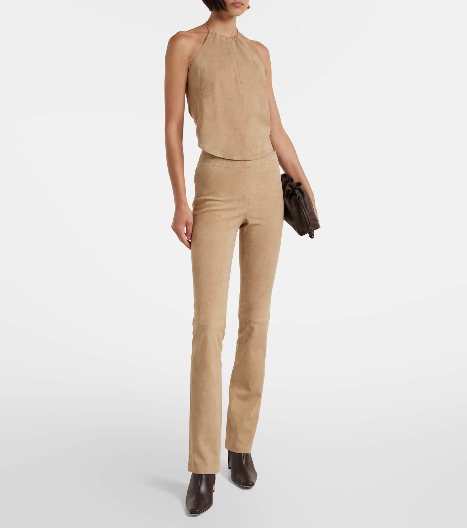 Rosie halterneck suede top - 2
