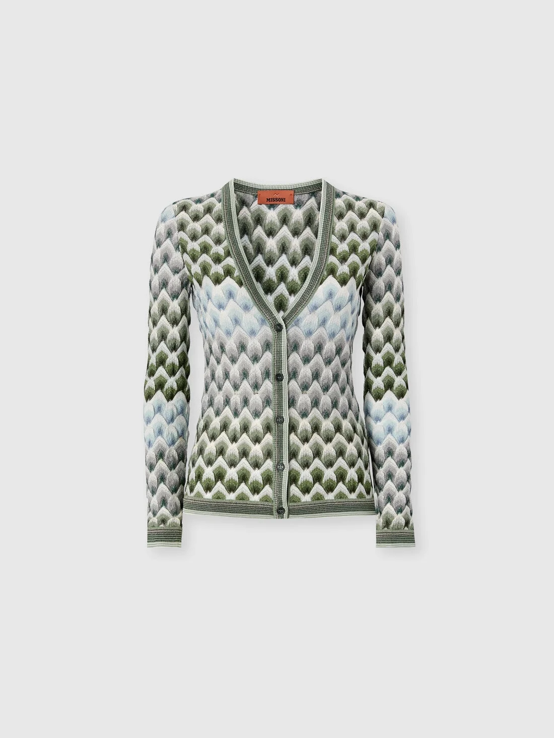 Slim viscose lamé cardigan with lace motif - 1
