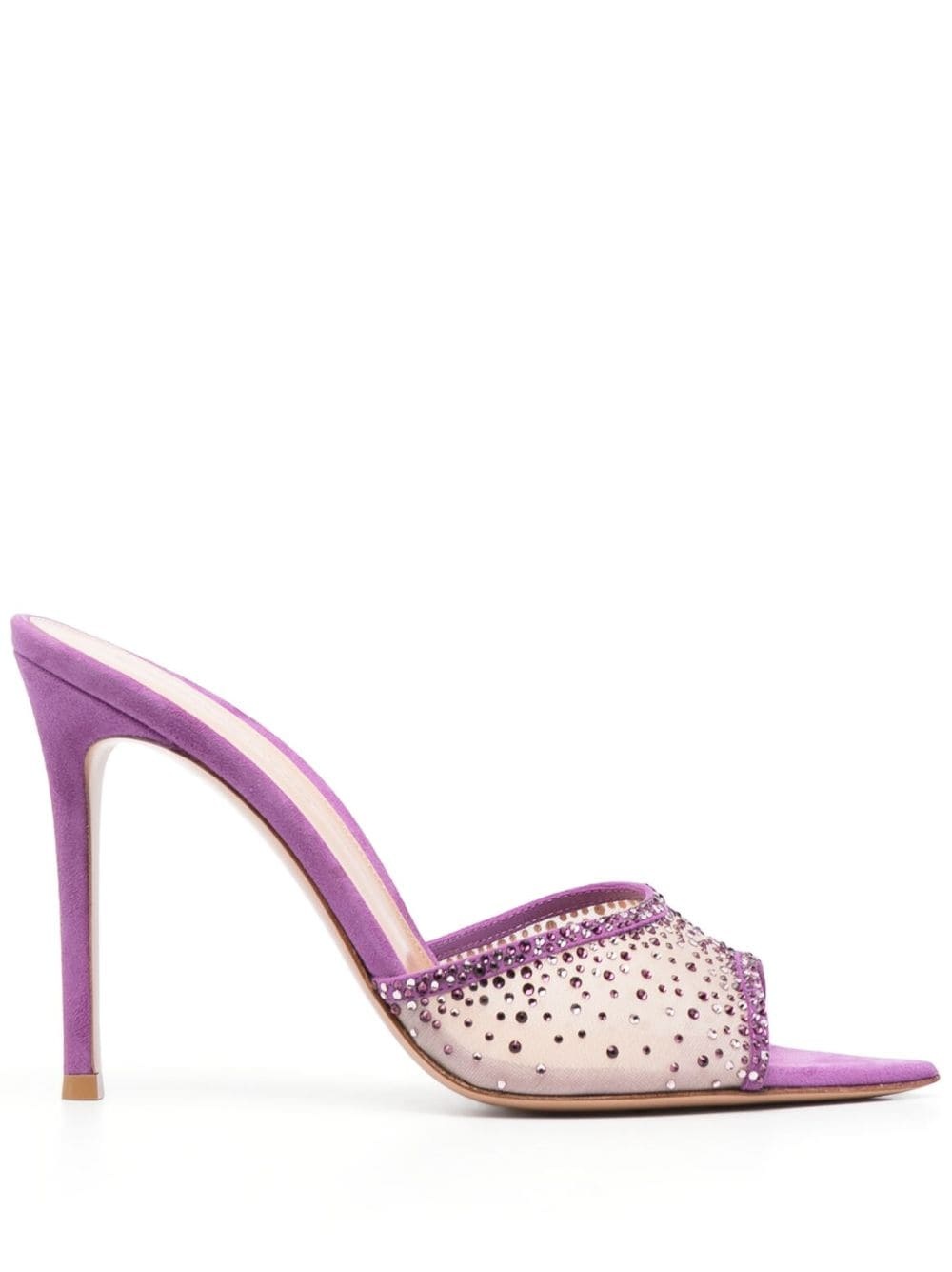 Gianvito Rossi Elle Embellished Mules in Pink