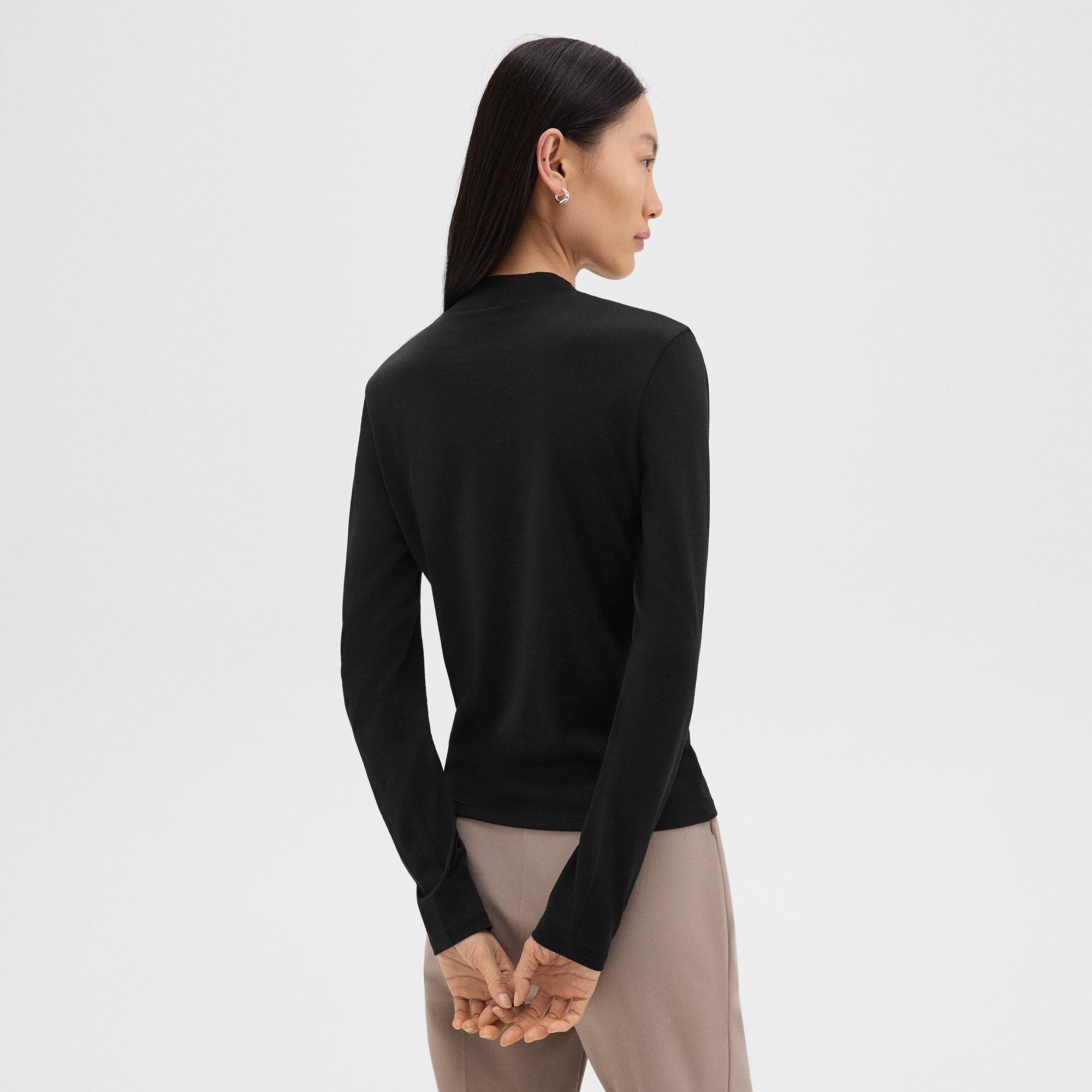 Tiny Mock Neck Tee in Organic Cotton - 4