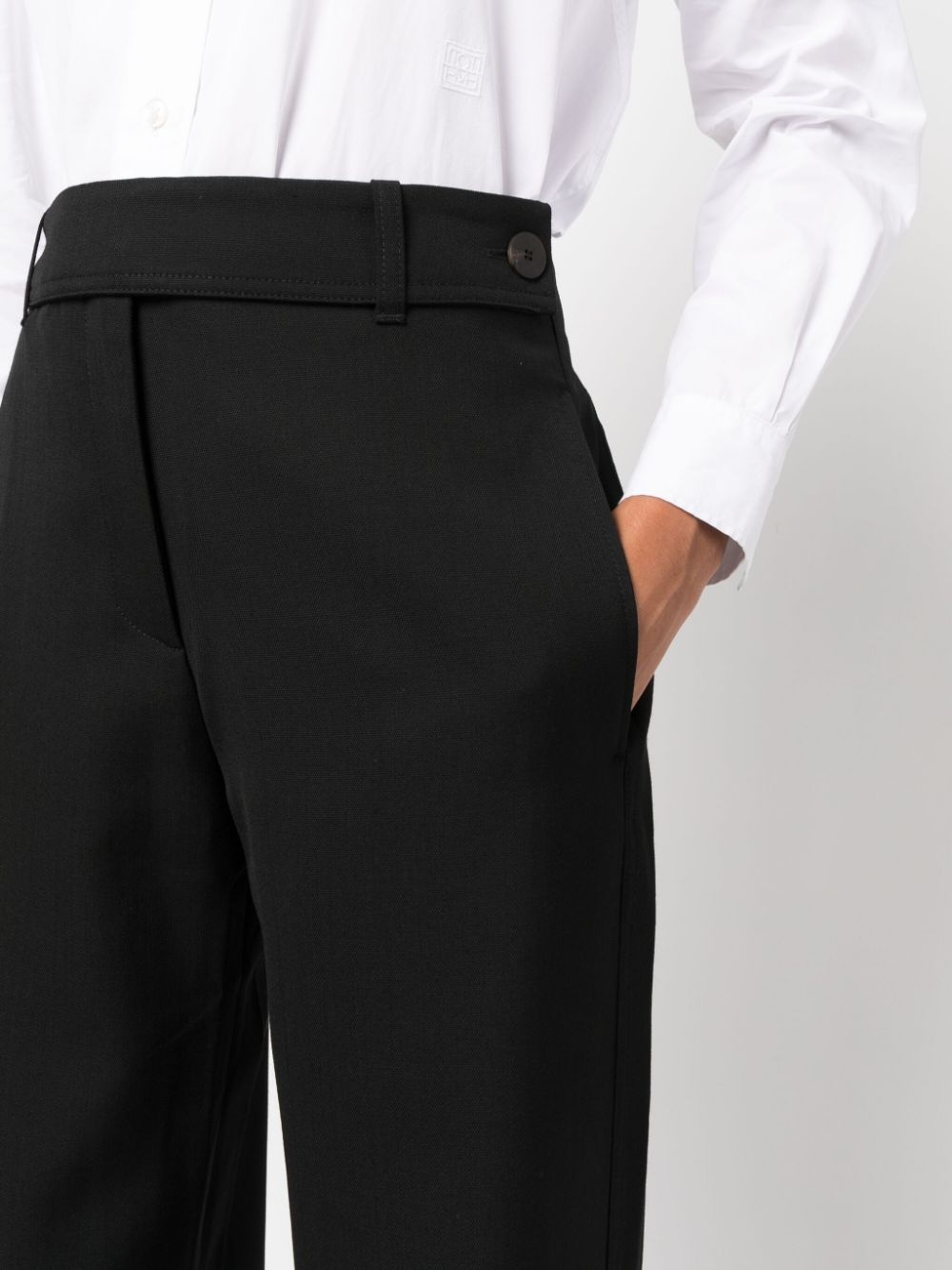 virgin wool wide-leg trousers - 5