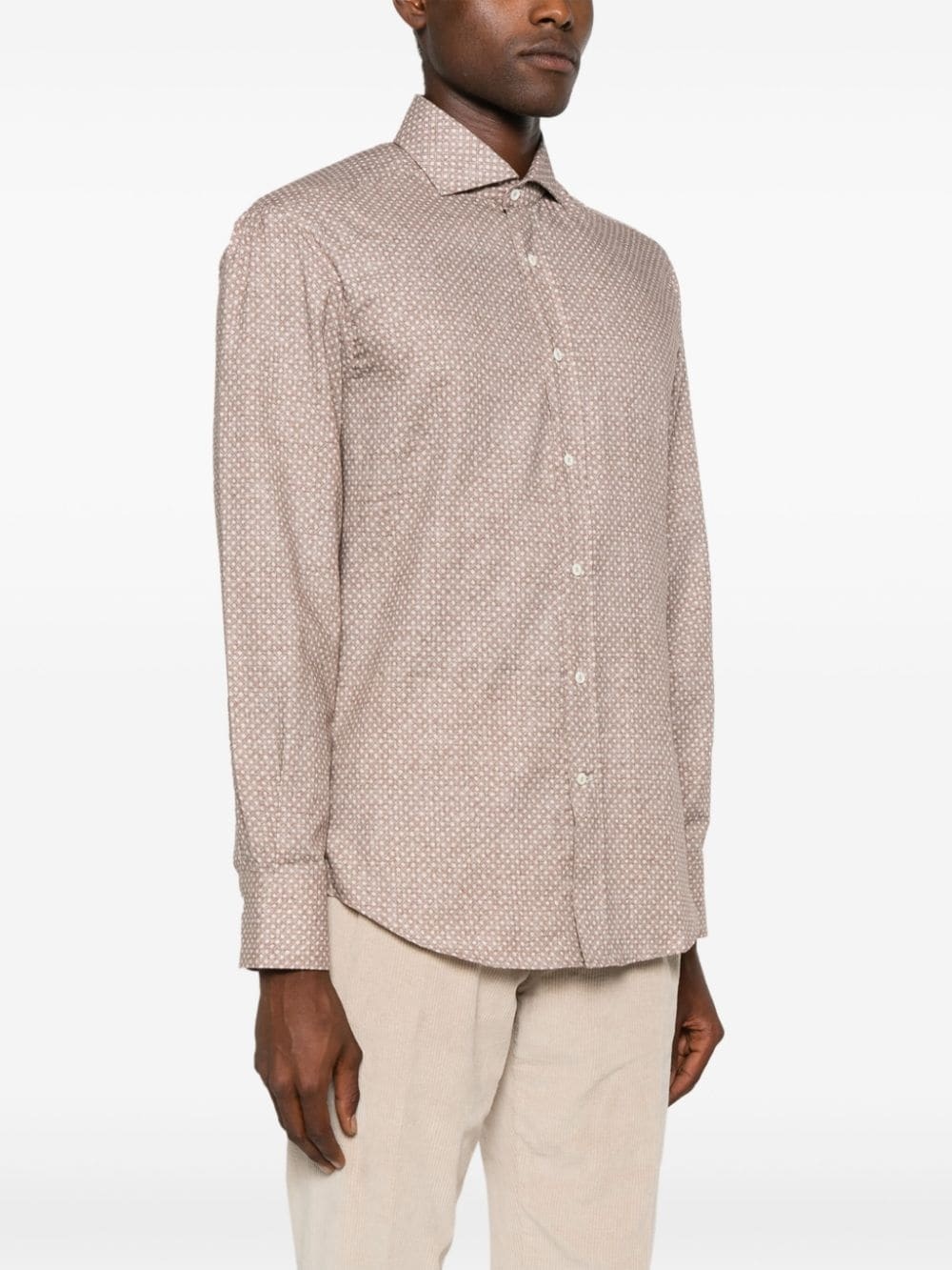 geometric-print cotton shirt - 3