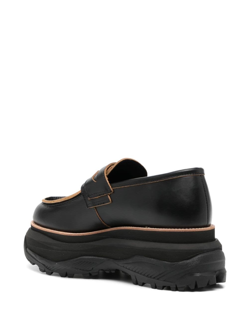 coin-detail leather loafers - 3