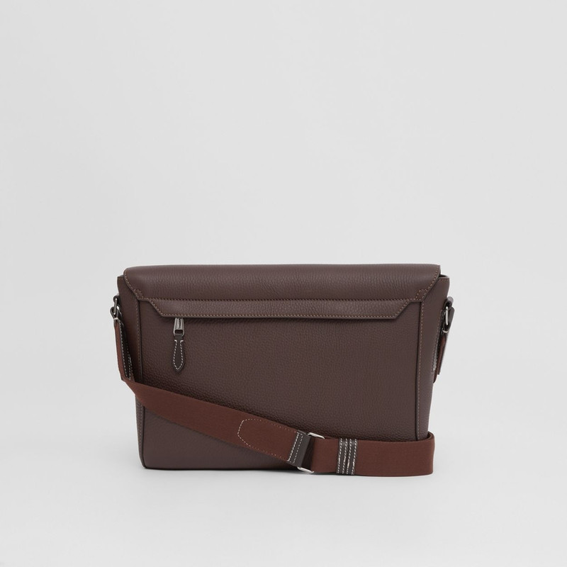 Grainy Leather Pocket Messenger Bag 8