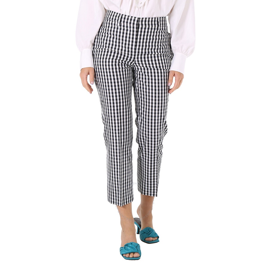 Burberry Ladies Gingham Cropped Trousers - 3
