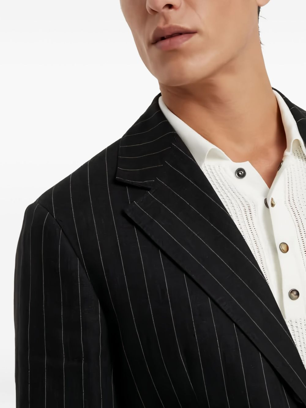 pinstripe linen suit - 3