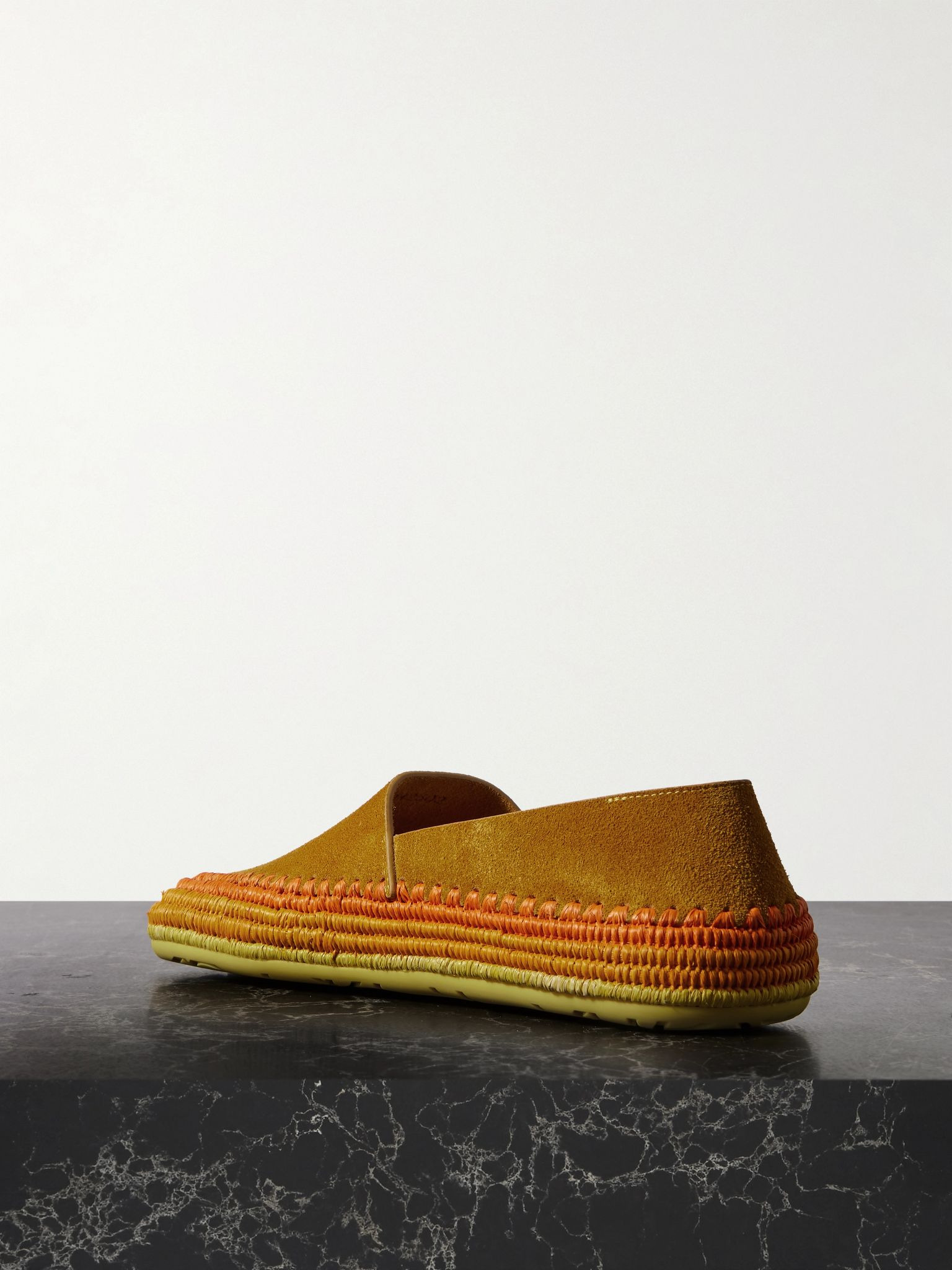+ Paula's Ibiza Rio raffia-trimmed suede espadrilles Orange - 3