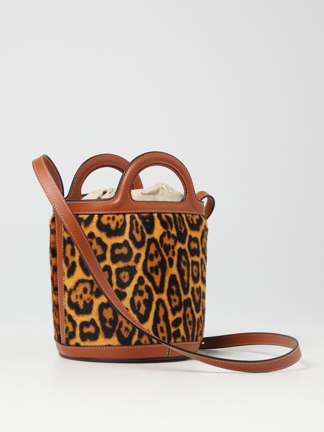Marni Tropicalia bag in shearling with animal print and logo - 2