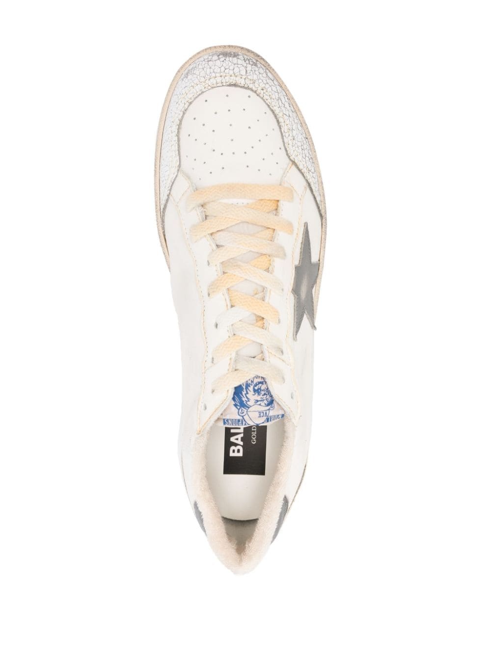 logo-patch leather sneakers - 4