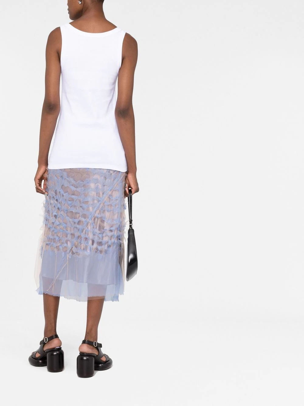 logo-plaque sleeveless vest top - 4