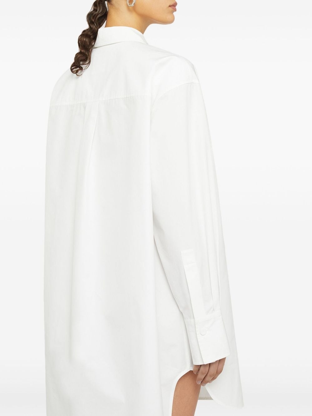 long-sleeve cotton shirt dress - 5