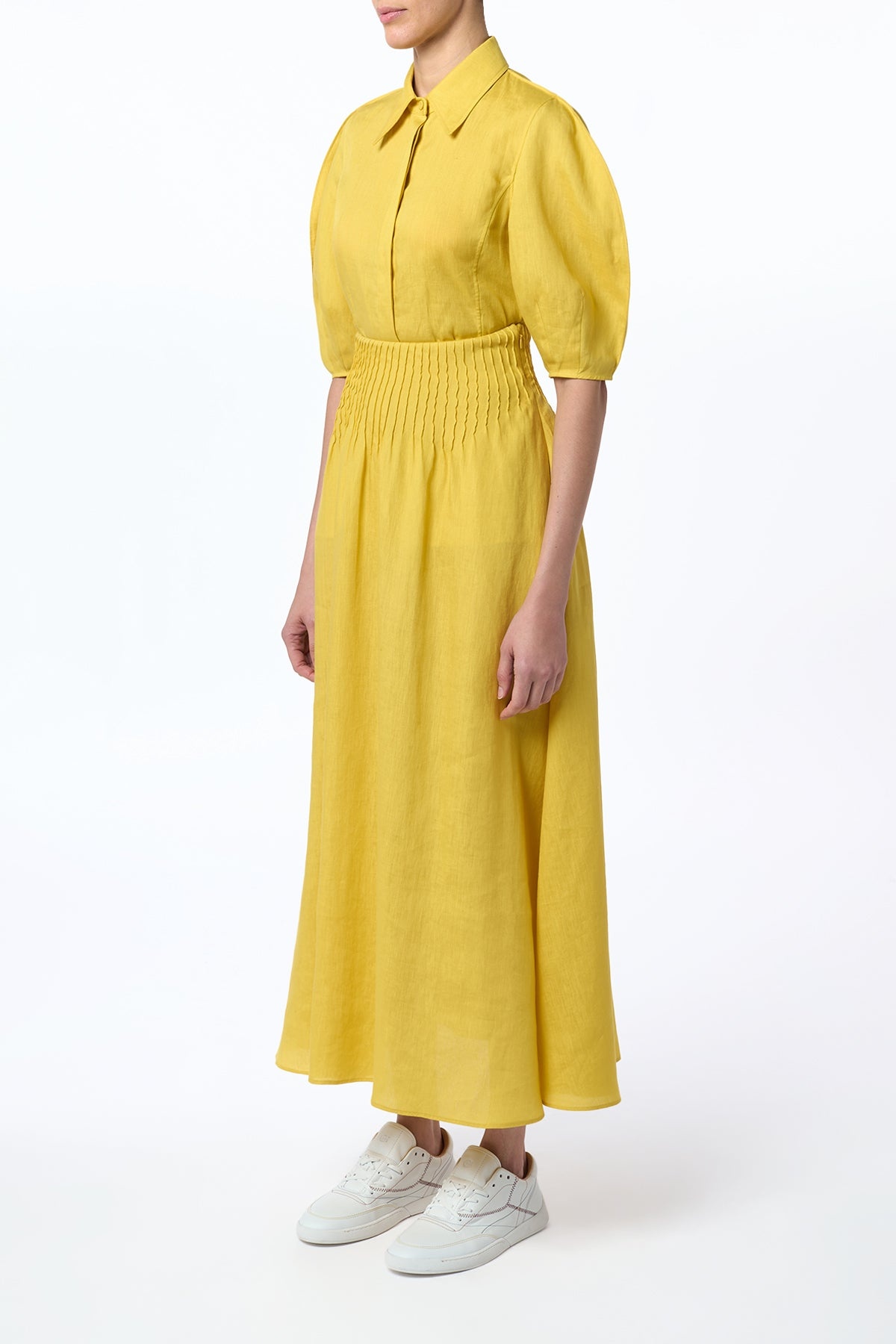 Sansi Top in Goldenrod Aloe Linen - 3