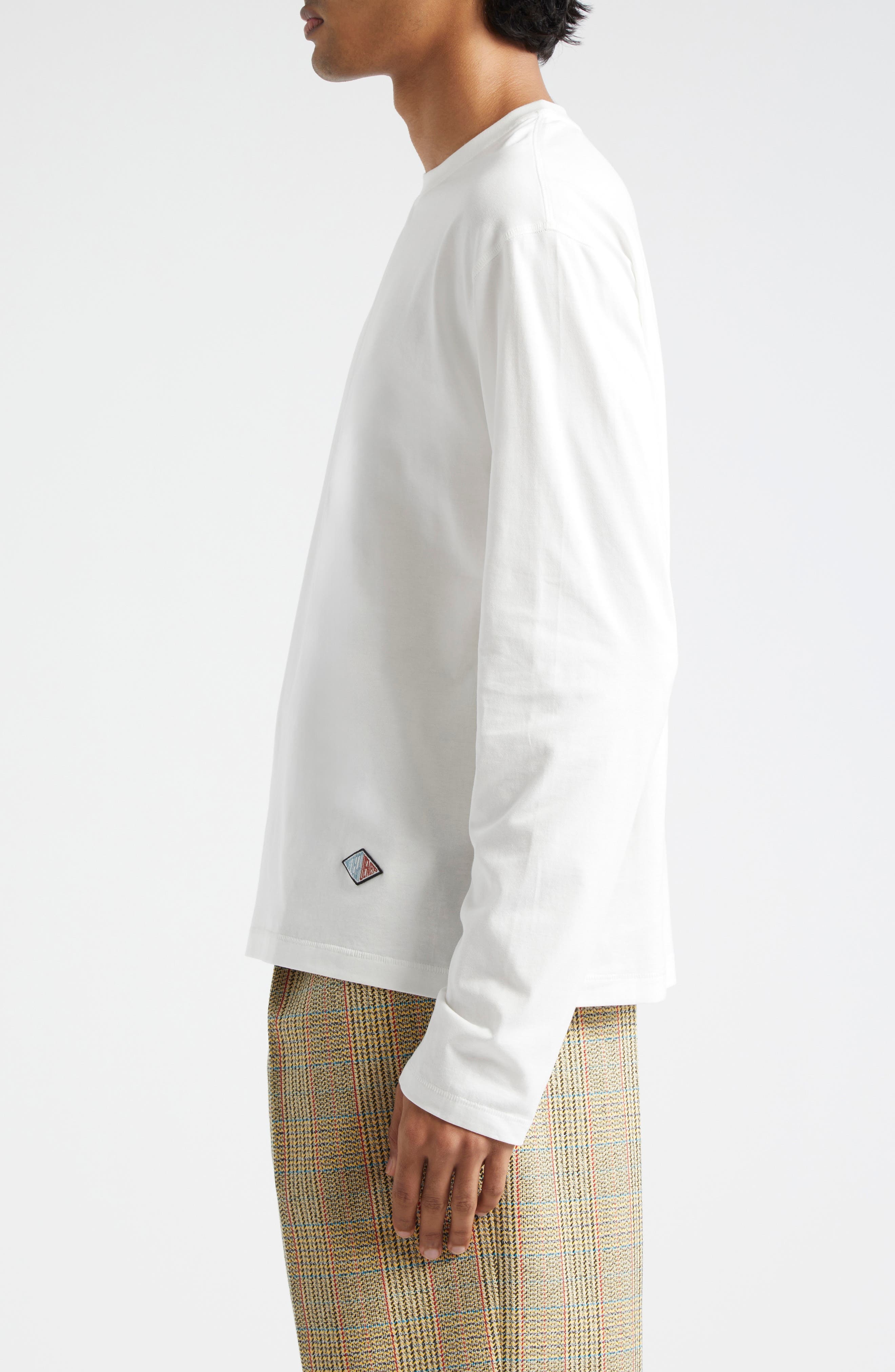 Bottega Veneta Light Long Sleeve Cotton Jersey T-Shirt in Chalk at Nordstrom - 4