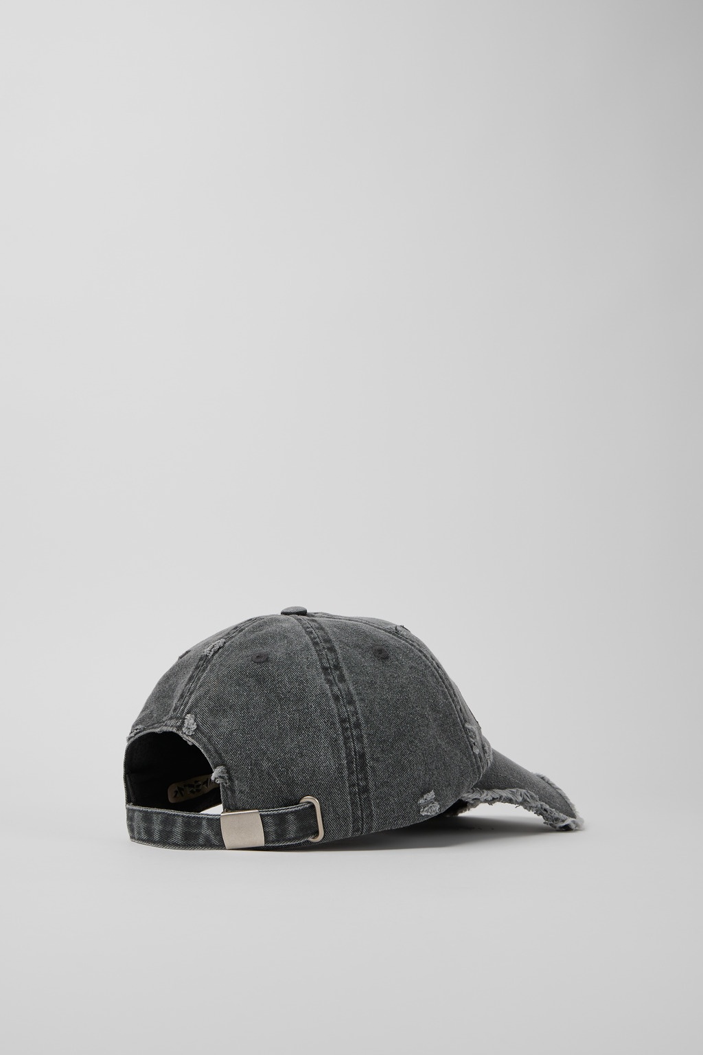 Faded Black Distorted Washed Cap - 5
