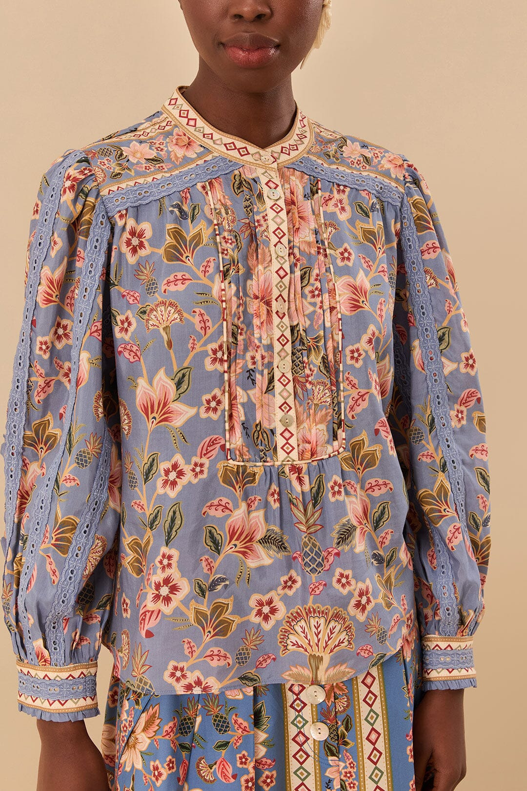 Blue Superbloom Tapestry Blouse - 3
