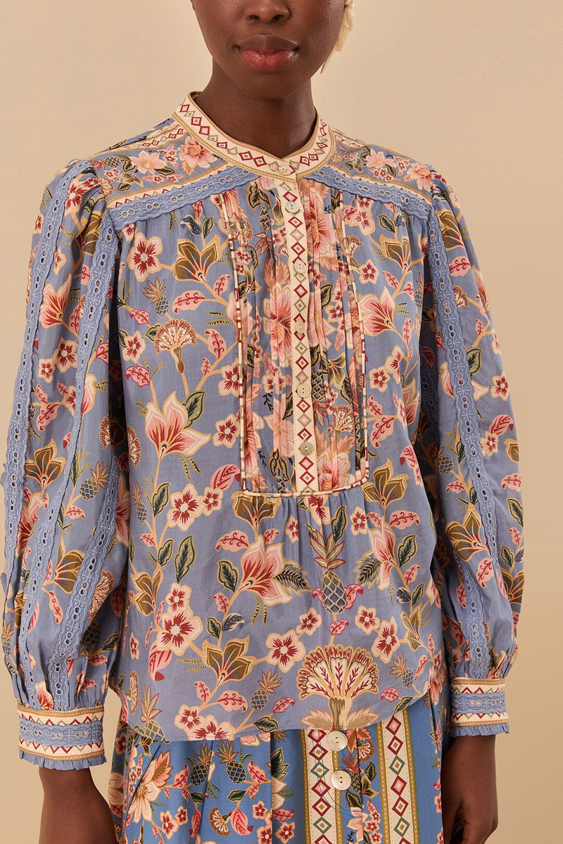 Blue Superbloom Tapestry Blouse 3