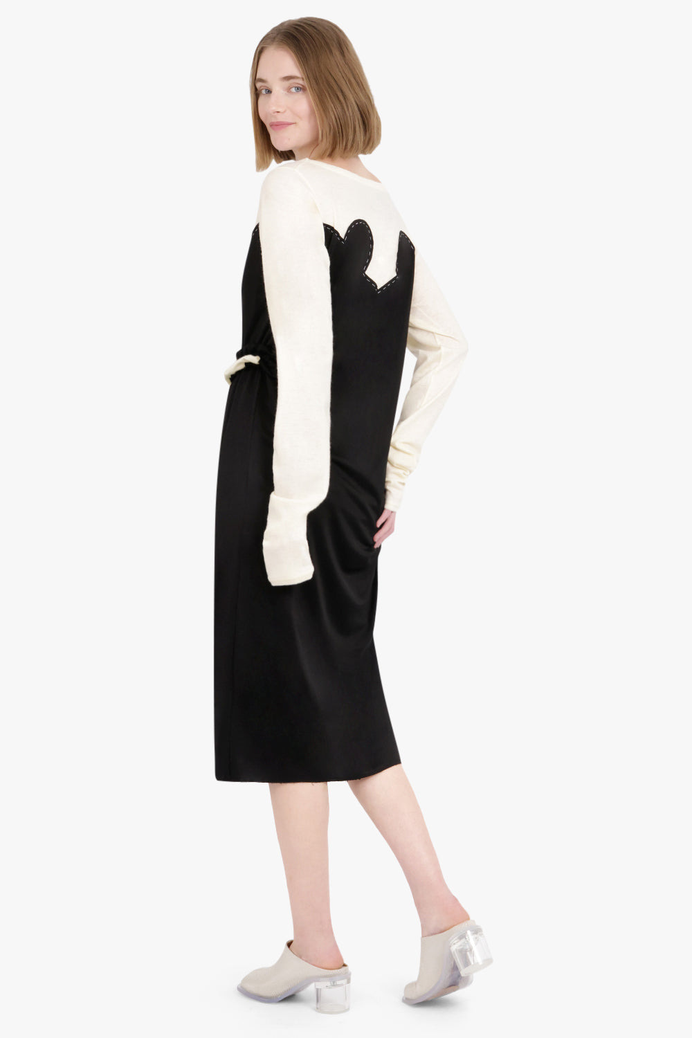 MIDI DRESS | BLACK/CREAM - 3