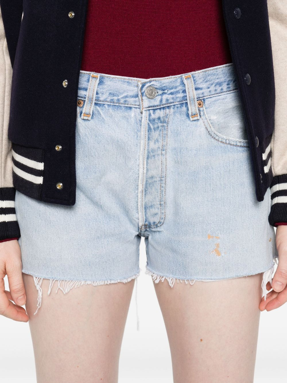 frayed-edges denim shorts - 5