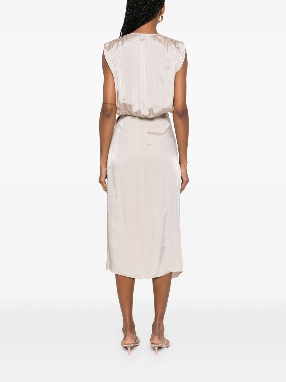 twill-weave midi dress - 4