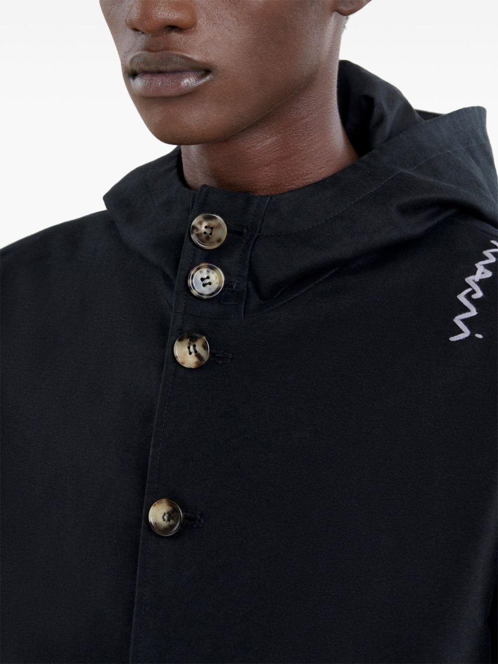 logo-embroidered hooded jacket - 5