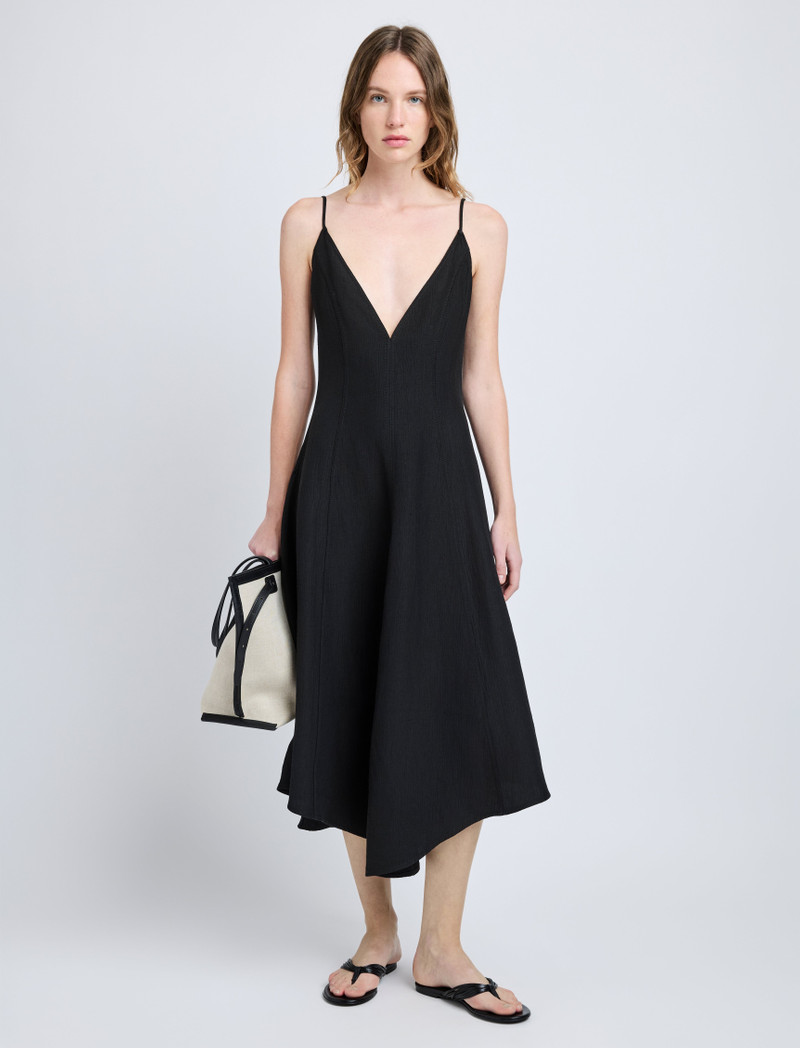 Proenza Schouler Elaine Dress in Cotton Viscose Linen outlook