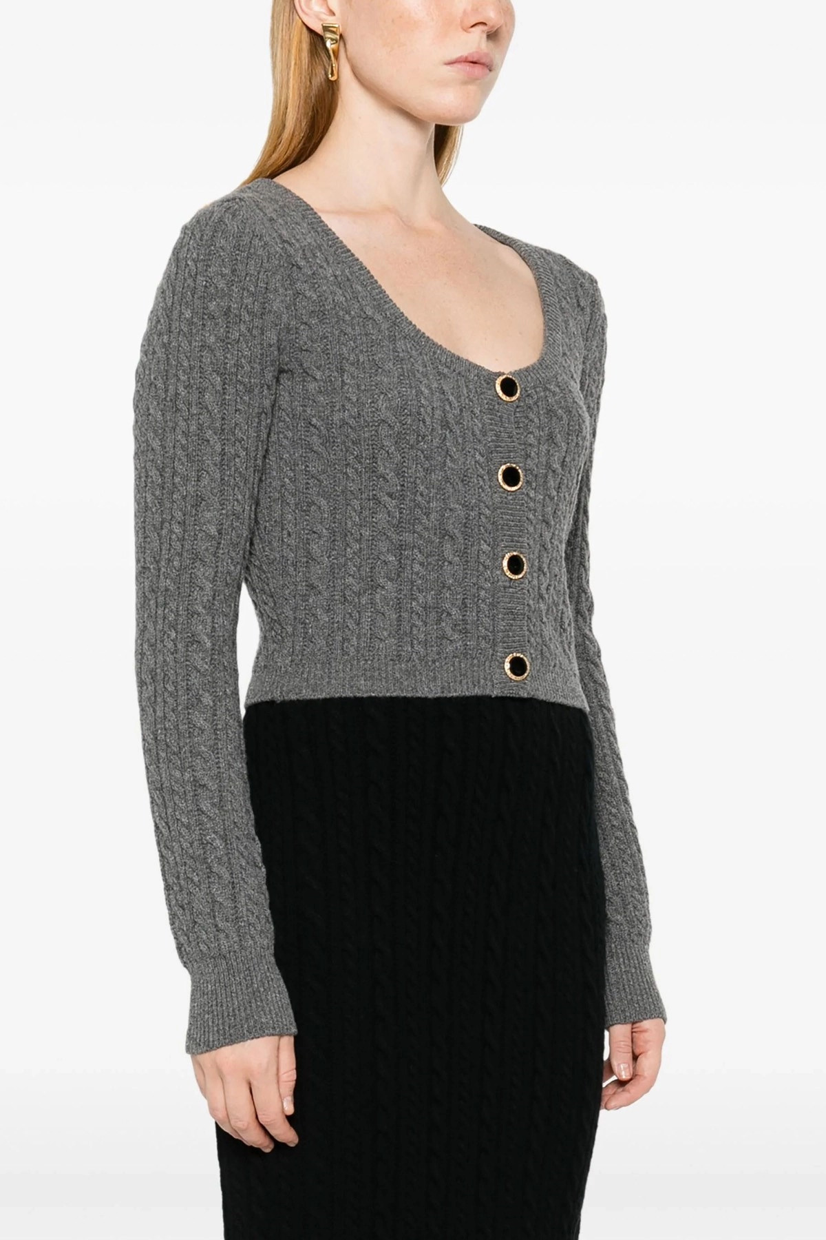 Cropped wool cardigan - 2
