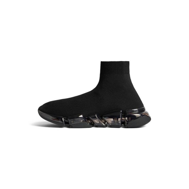 BALENCIAGA Women's Speed 2.0 Full Clear Sole Recycled Knit Sneaker  in Black outlook