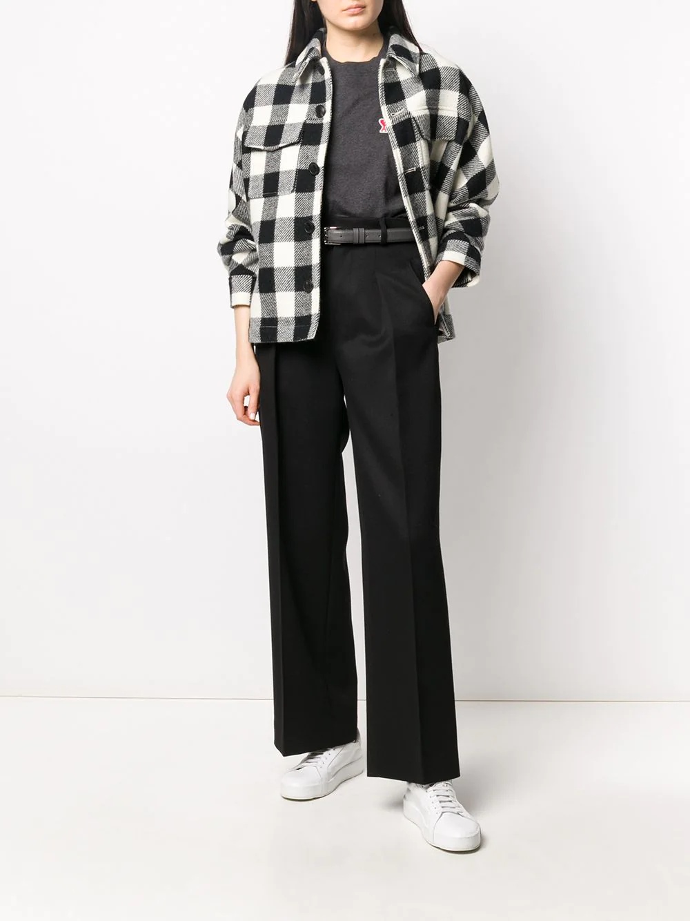 oversized checkered buttoned jacket - 2