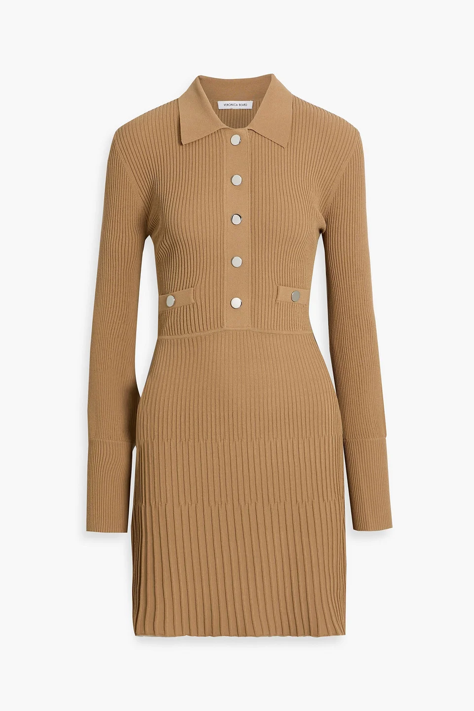 Lauper ribbed-knit mini shirt dress - 1