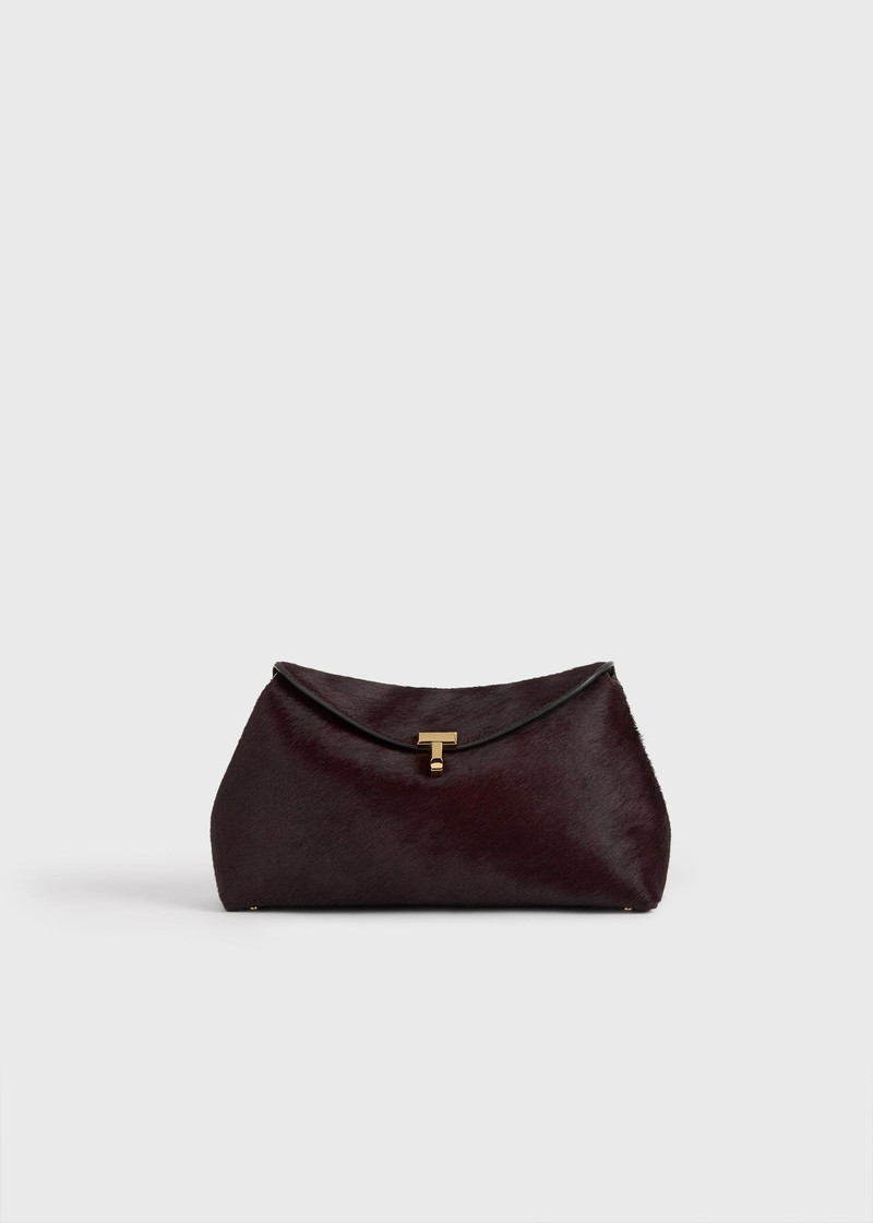 T-lock pony hair clutch wine 9