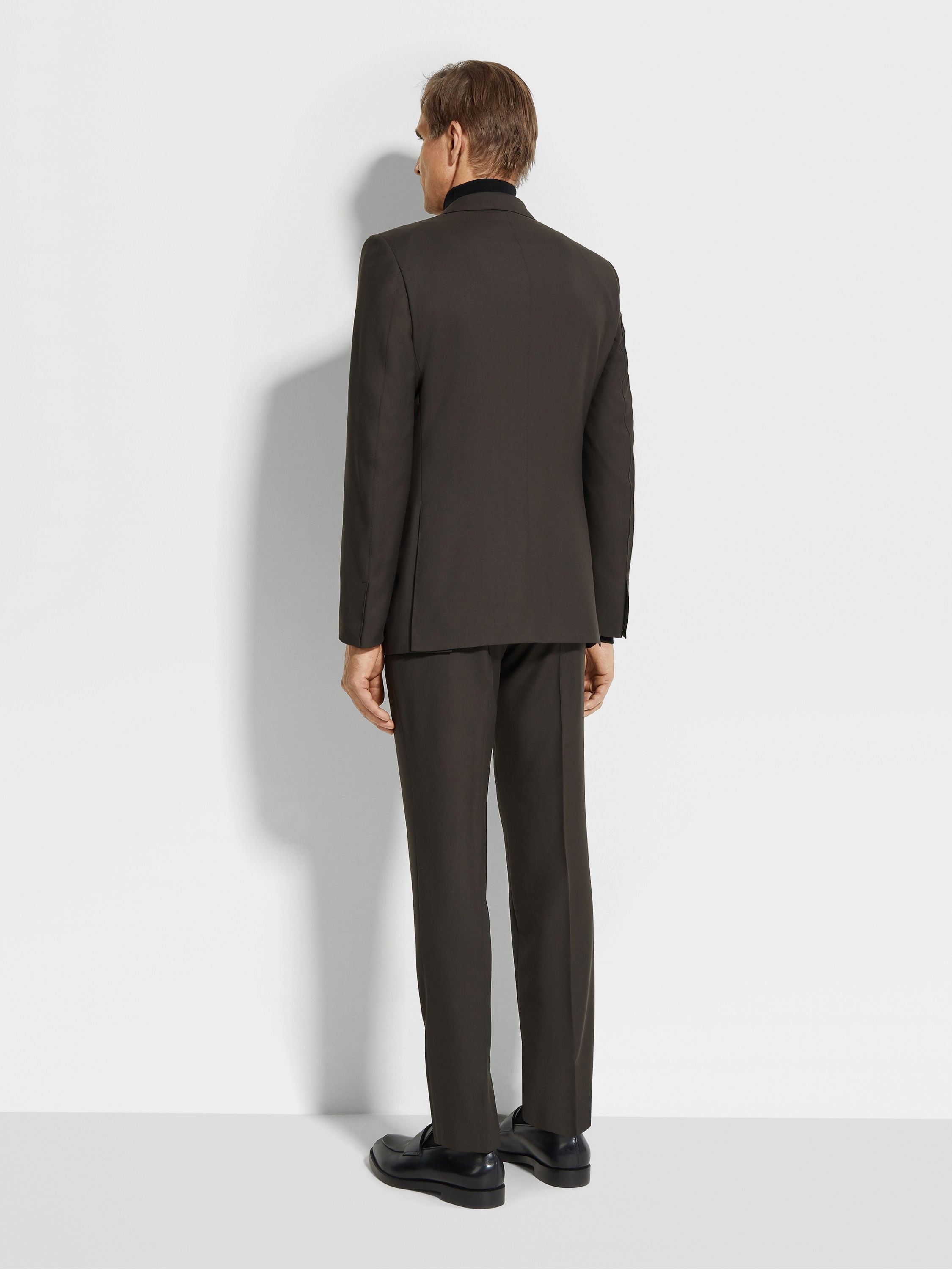 DARK BROWN OASI CASHMERE SUIT - 4