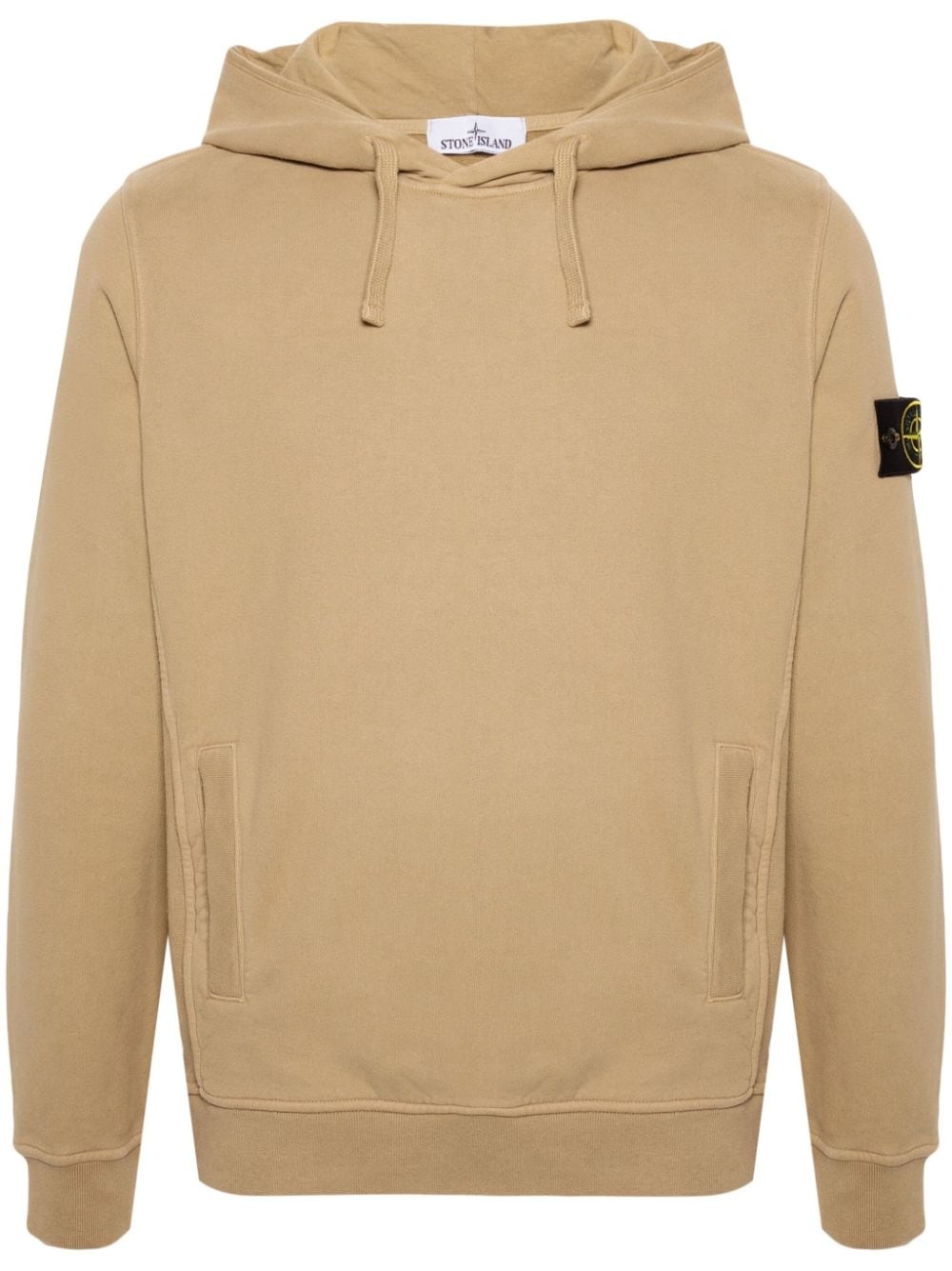 Compass-badge cotton hoodie - 1
