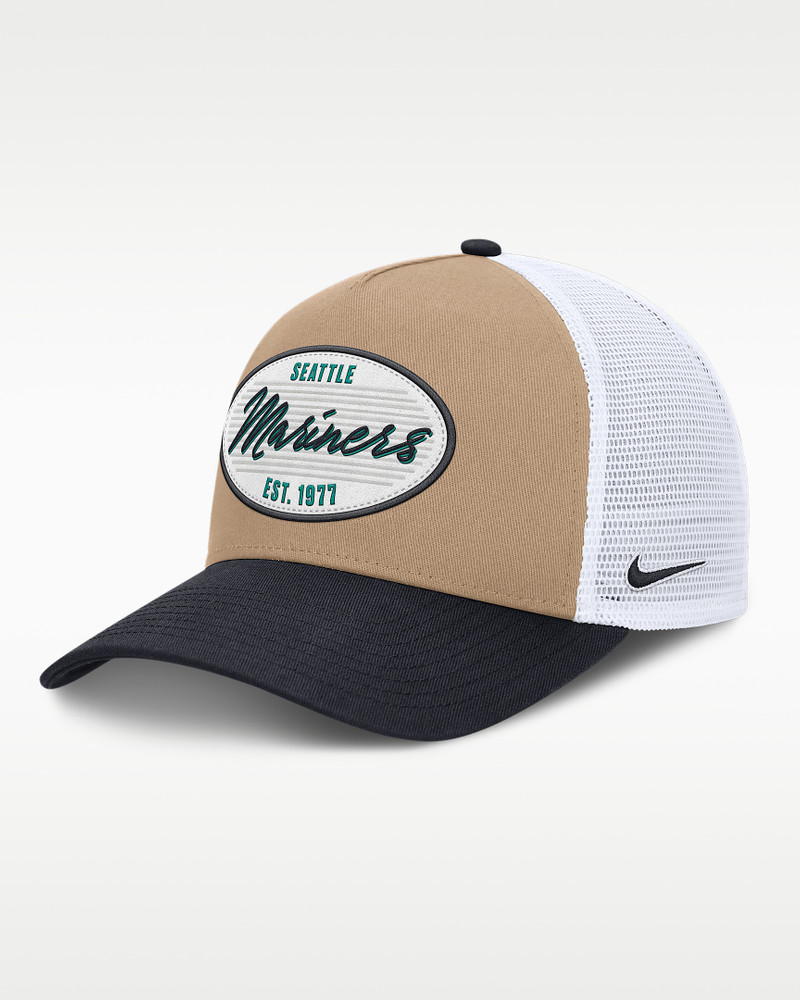 Seattle Mariners Rise Men's Nike MLB A-Frame Trucker Adjustable Hat 1