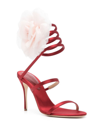 MAGDA BUTRYM 105mm floral-appliquÃ© satin sandals outlook