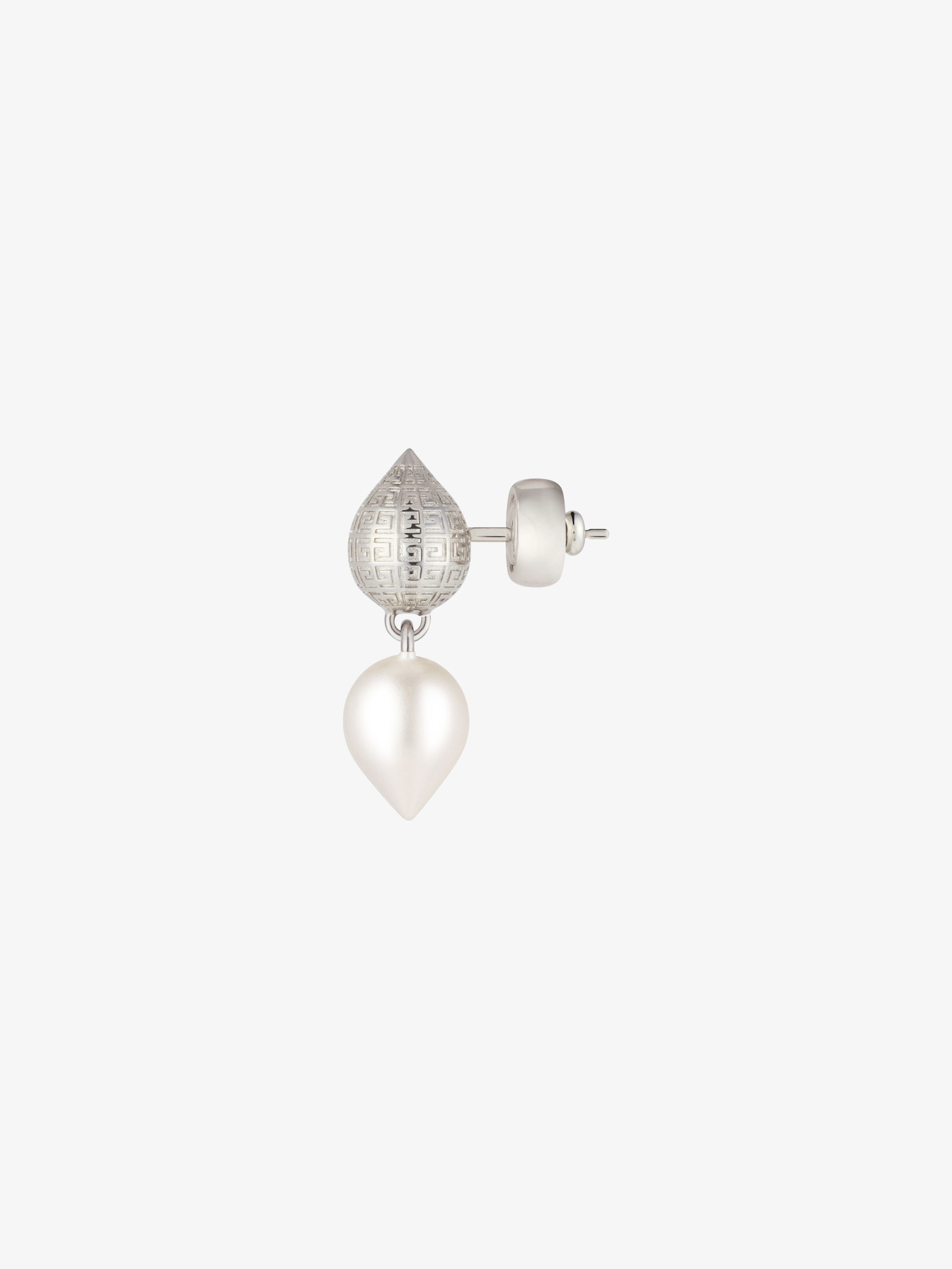 G STUD EARRING IN METAL WITH PEARL - 4