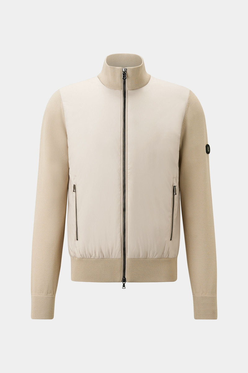 Zisco hybrid knit jacket in Sand 1