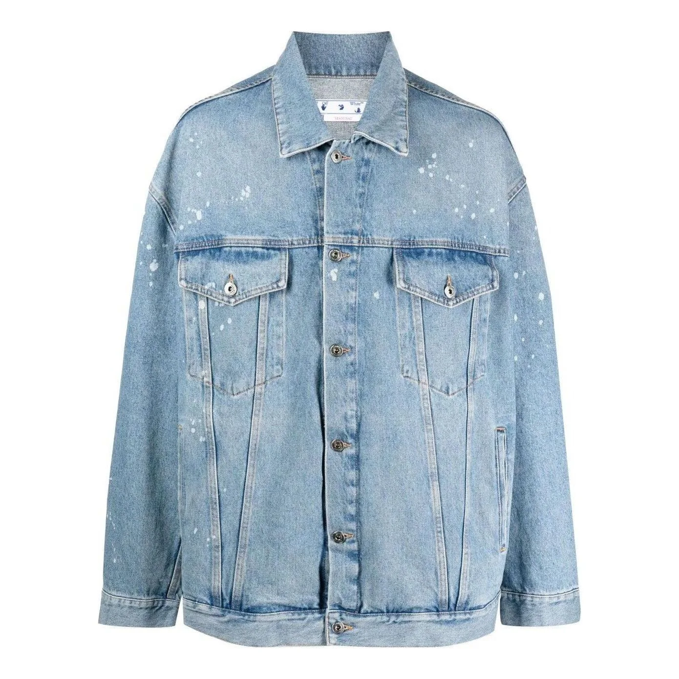 Off-White Blue Button Denim Jacket 'Medium Blue' OMYE083S23DEN0014600 - 1