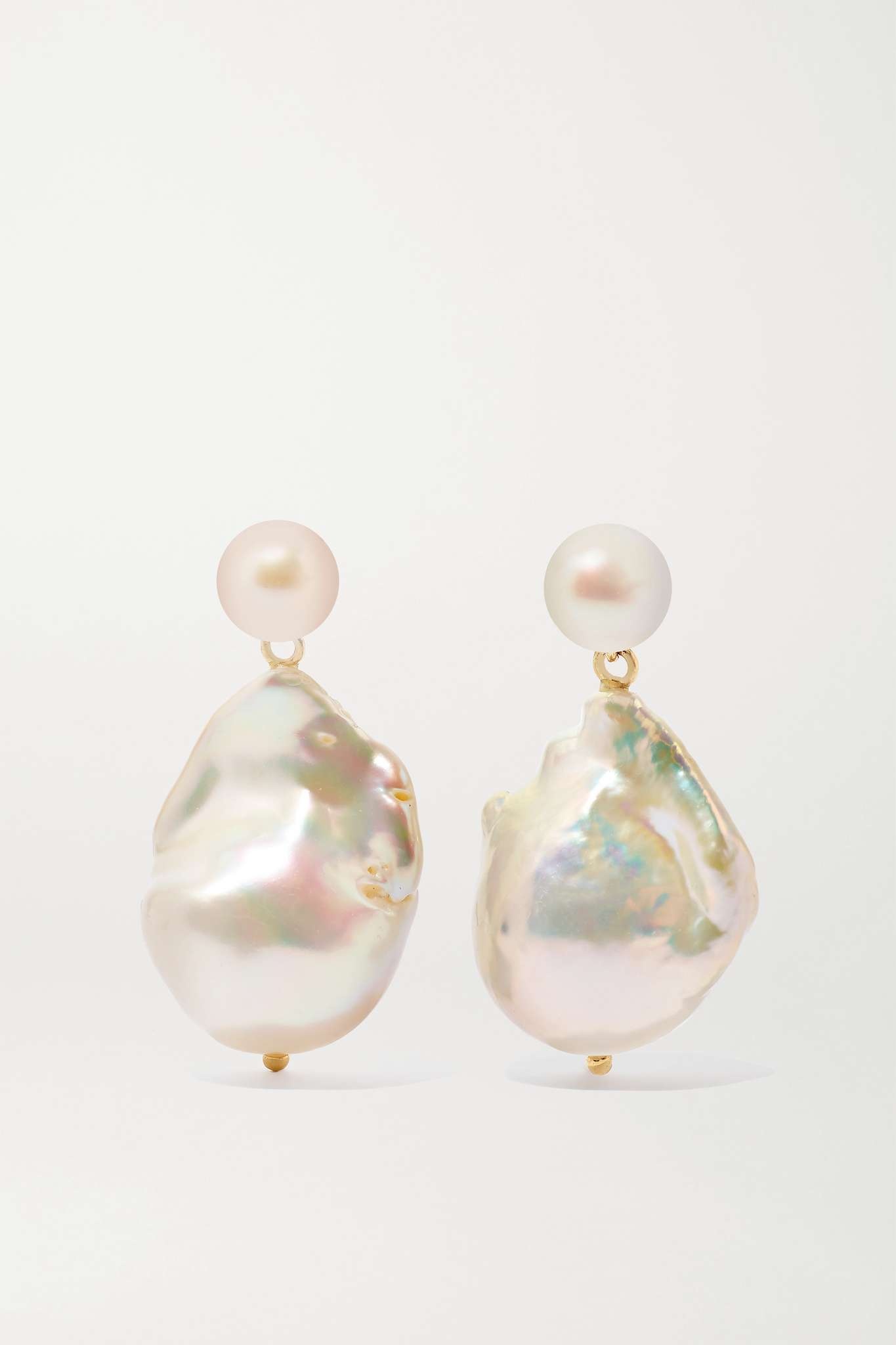 Duality 14-karat gold pearl earrings - 1