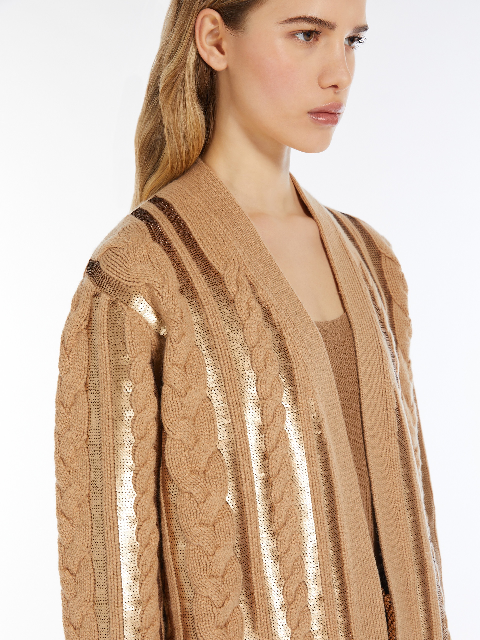 MIRCO Wool and cashmere cardigan with sequins - 5
