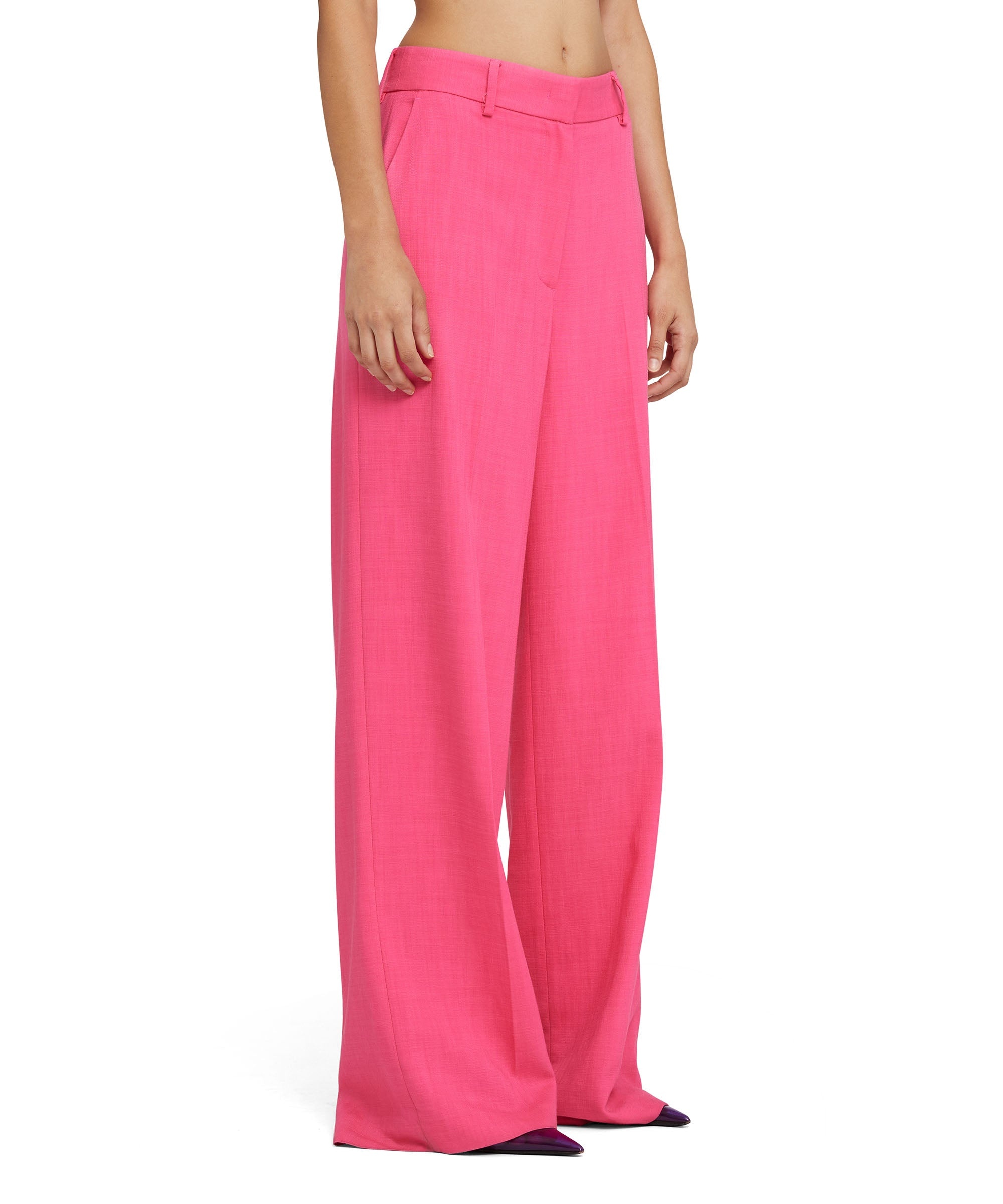 Coarse viscose tailored pants with straight legs - 5