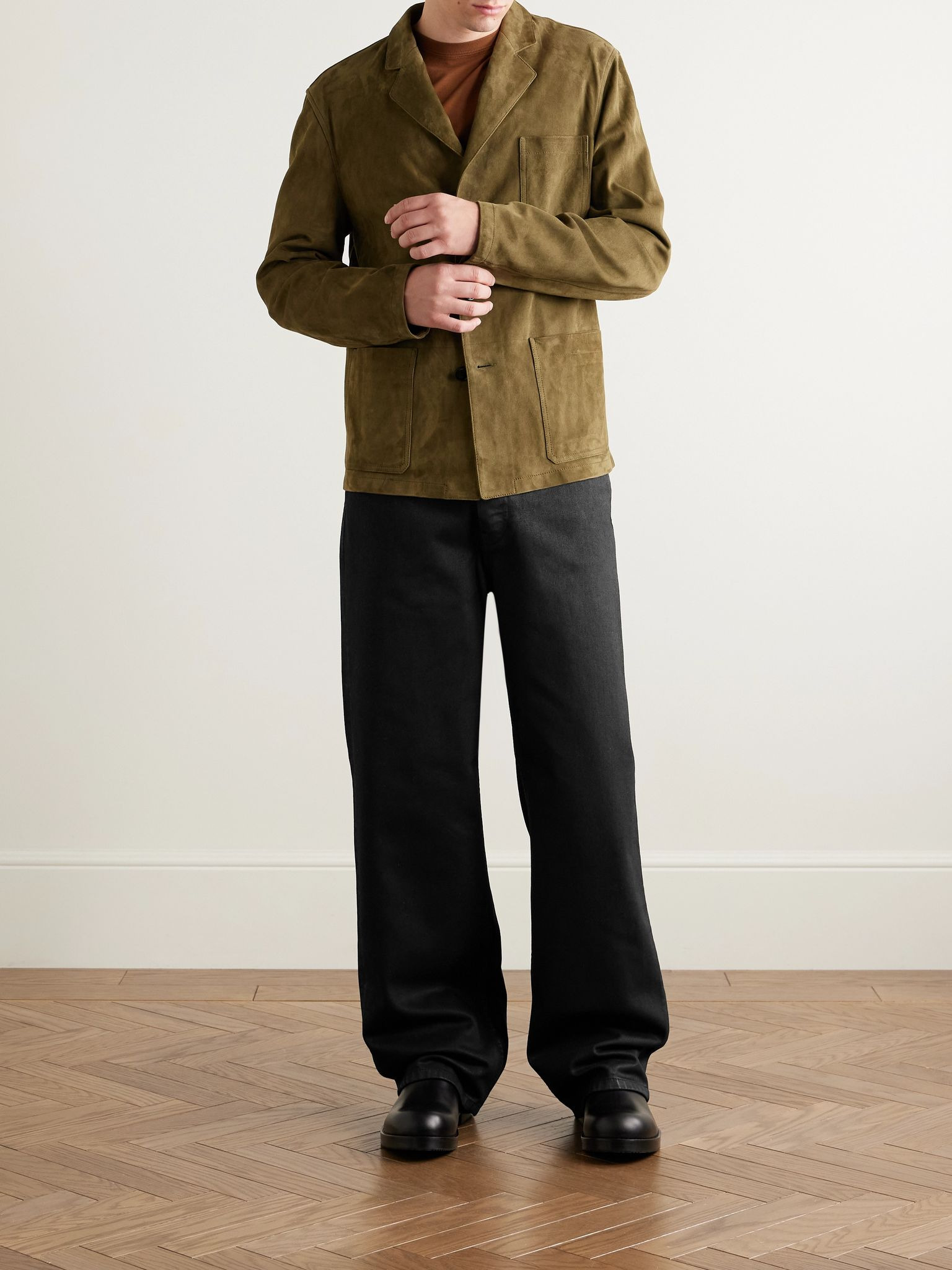 Straight-Leg Coated Jeans Black - 2
