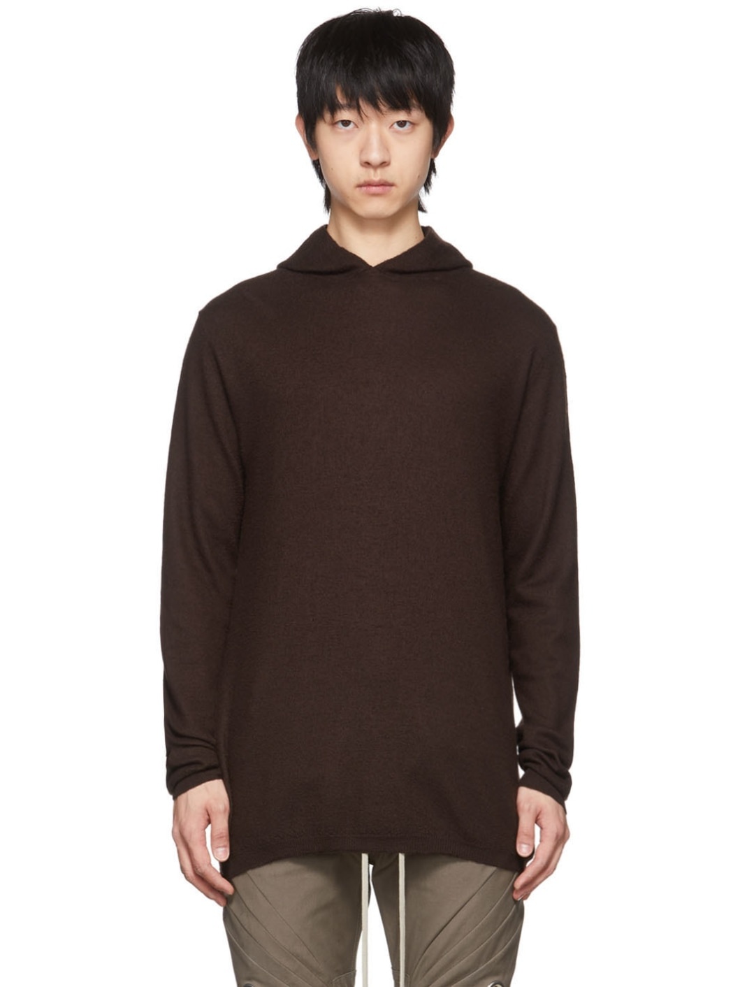 Brown Cashmere Hoodie - 1