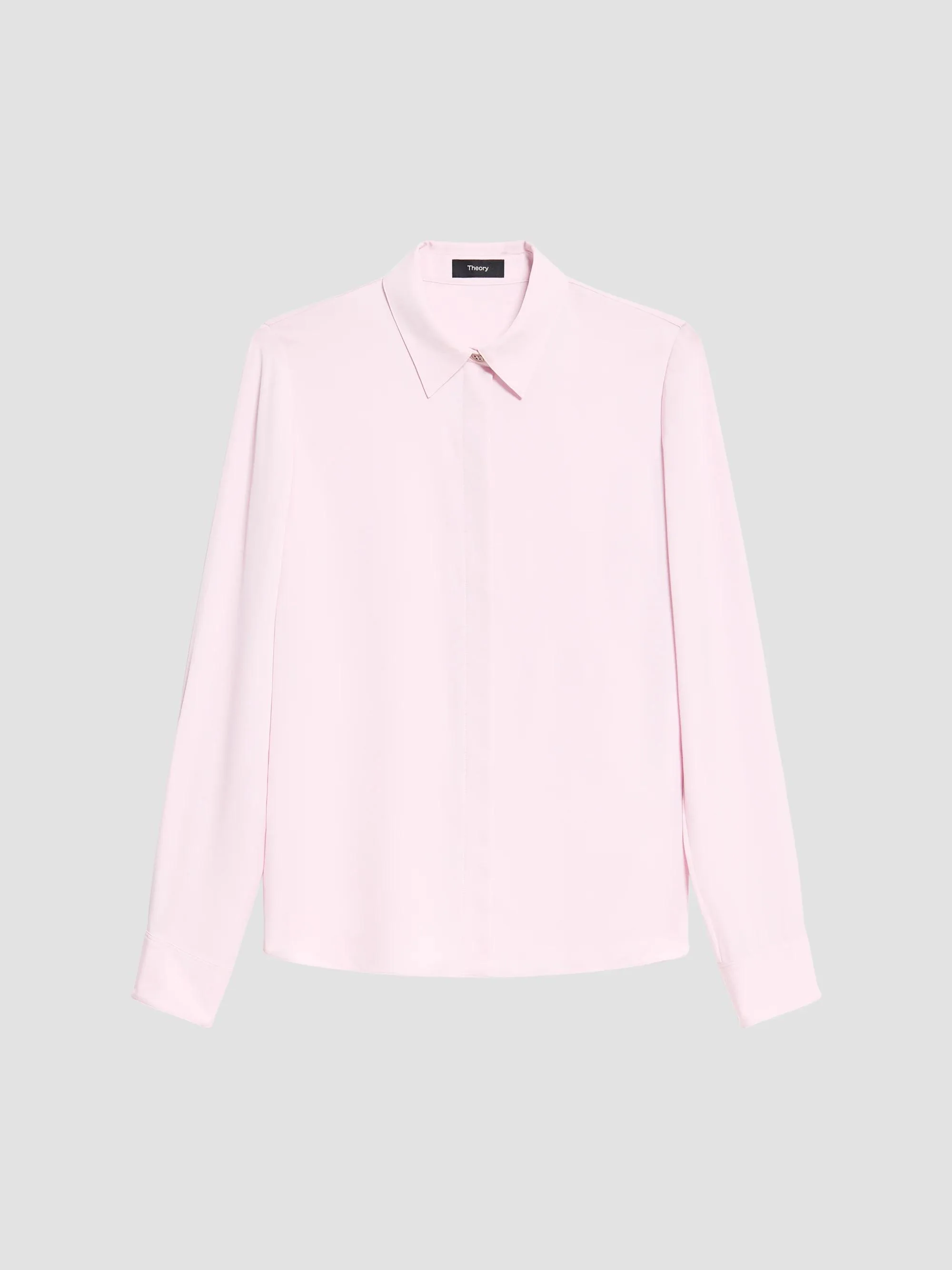 Women's Classic Fitted Silk Shirt - Rose Mauve - 1