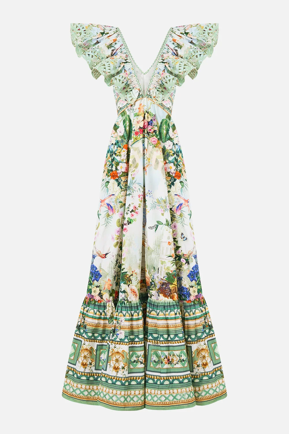 FRILL NECK DRESS WITH HARDWARE ART FOR THE EMPRESS - 1