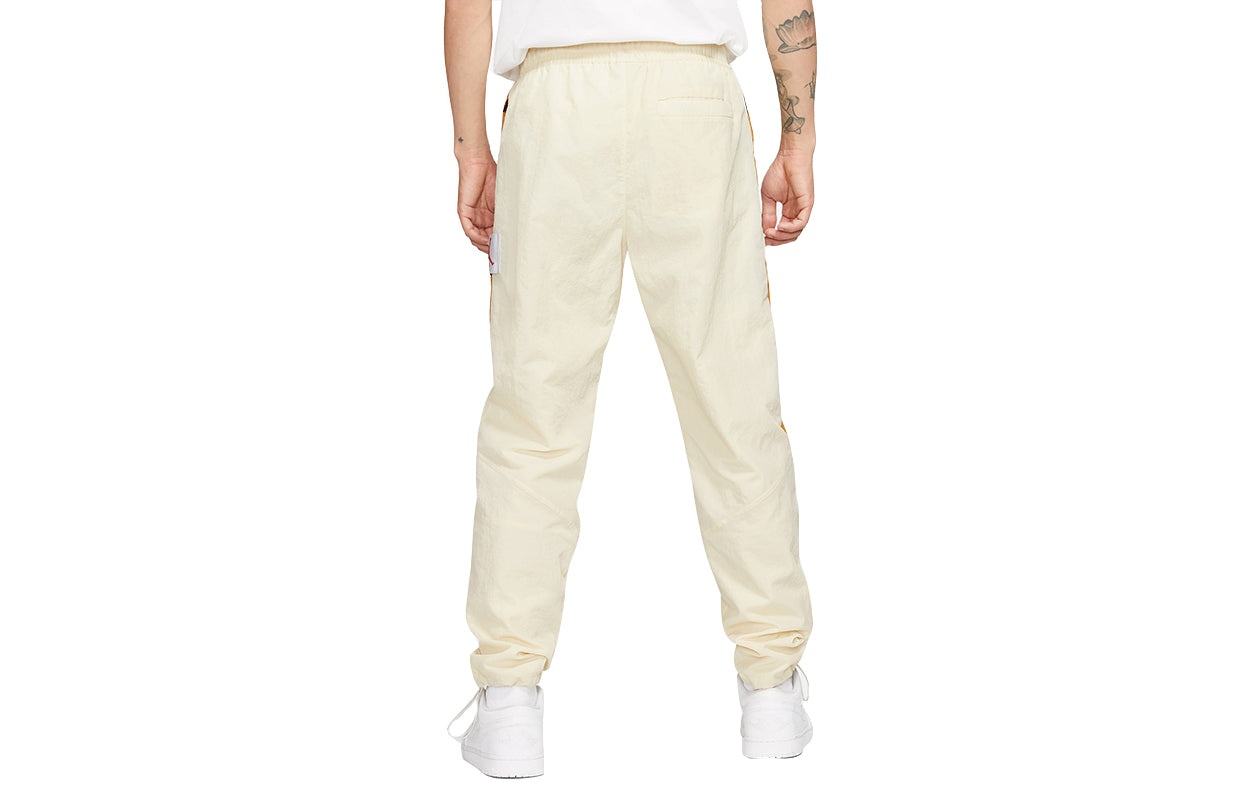 Air Jordan Flight Contrasting Colors Breathable Drawstring Sports Pants Yellow CV3175-275 - 5