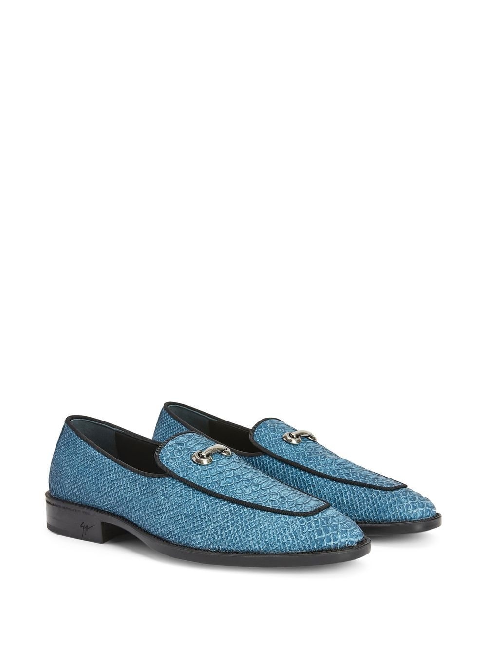 snakeskin-effect leather loafers - 2