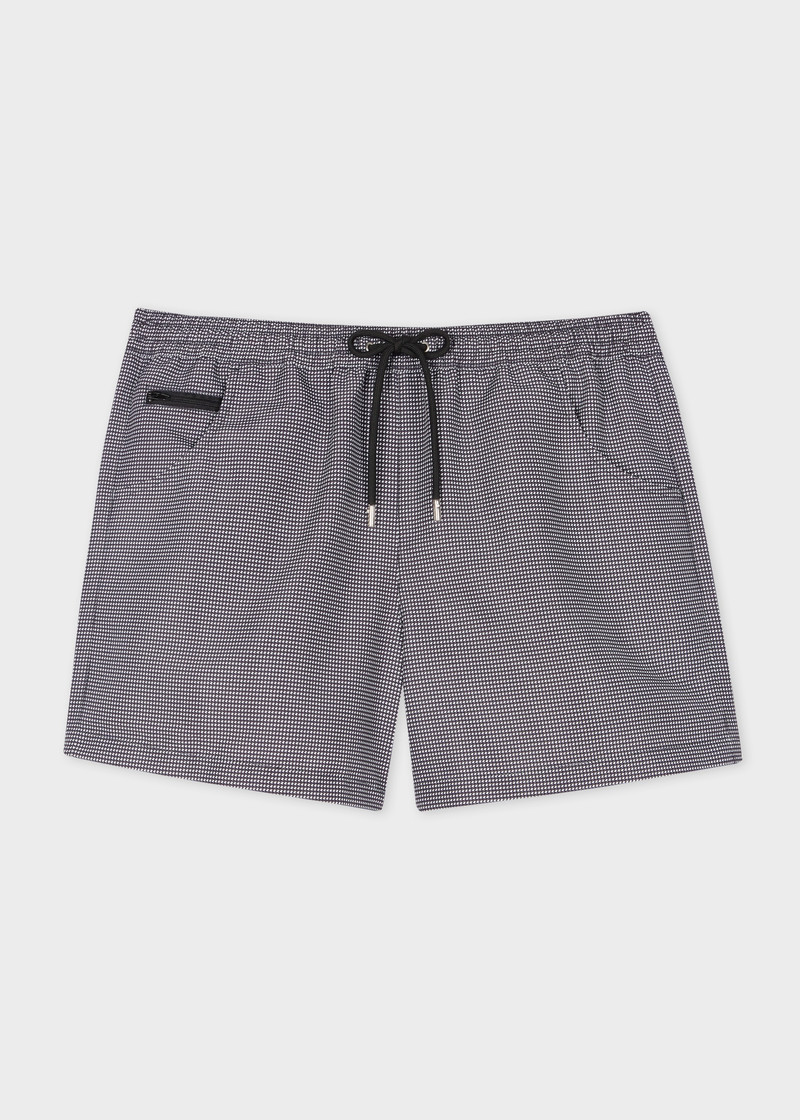 Black Houndstooth Swim Shorts 1