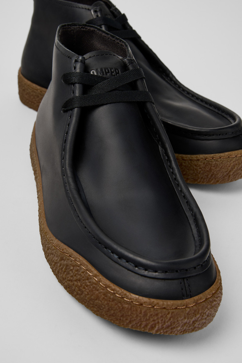 Black Nubuck Ankle Boots for Men. 2