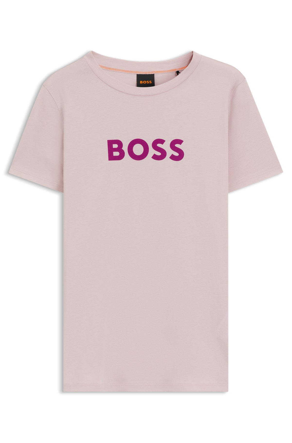COTTON T-SHIRT WITH CONTRAST LOGO STRIPE - 1